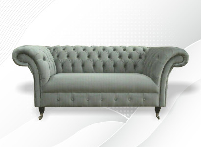 Chesterfield Sofa Couch Upholstery Sofas Classic r 2Seater Leather Fabric Textile new
